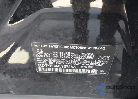 2020 BMW X3 xDrive30I from USA, damaged, VIN 5UXTY5C04L9B75822